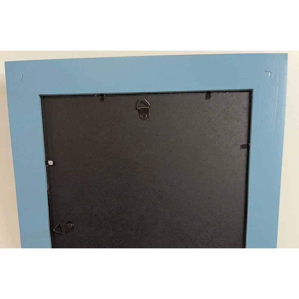 Raised Surface Wood Picture Frame 8x10 Gallery Display Wall Hanging Blue Rustic